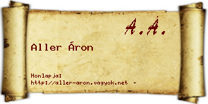 Aller Áron névjegykártya